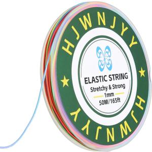 Stretchy Bracelet String,1 mm 165 Feet Sturdy Durable Elastic String Cord for Jewelry Making, Necklaces, Beading and Crafts (Rainbow)