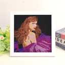 Nikolle Diamond Painting Kits with Wooden Frame, Merch, DIY Diamond Art Kits for Beginners, Gifts for Women 9x9 inch(Purple/Big)