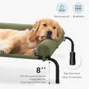 Cooling Elevated Dog Bed for Large Dogs, Outdoor Raised Dog Beds Portable Dogs Cot Bed W/Breathable Mesh, Pet Cots W/Removable Waterproof Bolster