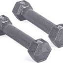 CAP Barbell Cast Iron Hex Dumbbell | Multiple Options (3 lb, Gray, Pair)