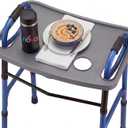 NOVA Walker Tray Table with Spill-Proof Raised Edges and Two Cup Holders and for Seniors, Standard Folding Walker Accessory, 16 x 23 Inch