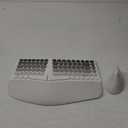 Ergonomic Wireless Keyboard and Mouse Set Creamy Wireless Keyboard Silent Mice Set with Wrist Rest for Computer, Laptop, PC, Mac, Windows (Gray White)