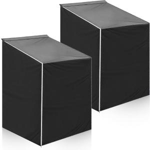 2 Pack Washer and Dryer Covers, Washing Machine Cover with Zipper Design Dustproof Waterproof Laundry Protect Cover Fit for Most Top and Front Load Washer and Dryer, W29”x D28”x H43” (Black)