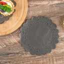 Pastry Tek 8 x 8 Inch Paper Lace Doilies, 100 Disposable Table Doilies - Elegant Lace Finish, Long Lasting, Black Paper Doily, for Pastries, Cupcakes, Desserts - Restaurantware