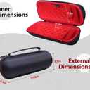 LTGEM Case Compatible with JBL Flip 7/5 / 6 / Grip Waterproof Portable Bluetooth Speaker, Office Hard Travel Carrying Storage Bag - Black+Red(Case Only)