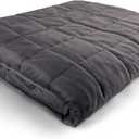 Hug Bud Weighted Blanket - 48" X 72" - 15-lbs - No Cover Required - Fits Full/Twin Size Bed - for 130-180-lb Adult - Silky Minky Grey - Premium Glass Beads - Calming Stimulation Sensory Relaxation