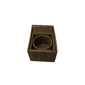 Wicker Basket with Handles Natural Brown 4  PRS