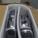 LED DRL Headlight Assembly, Headlights Kit Compatible with 1999-2002 Chevy Silverado 1500 2500/2001-2002 Silverado 1500HD 2500HD 3500HD Replacement Headlamp Black Housing Amber Reflector