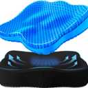 Gel Seat Cushion, Thicken Big Office Chair Cushion Chair Seat Pads for Long Sitting, Sciatica & Hip Pain Relief, Egg Seat Cushion for Wheelchair Car Office Home Travel Outdoor (X-Large(16.9"*14.6"*2.76"), Blue)