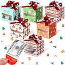 Cholemy 12pcs Christmas Money Box for Cash Pop up Christmas Money Holders for Cash Gift DIY Surprise Merry Pull Box Kit with Seal Bags for Xmas Holiday Birthday(Classic Style)