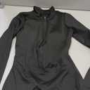 SEASUM Women's Zip Up Workout Jumpsuit Backless Gym Romper Long Sleeve One Piece Bodysuit Yoga Athletic (Large, #1 Black)