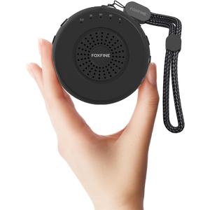 FOXFINE Portable Sound Machine, Travel White Noise Machine with 36 Soothing Sounds, Focus Light & Headphone Jack, Timer & Memory for Sleeping, Baby, Adults, Black (Mini)