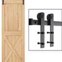 SMARTSTANDARD 5ft Barn Door Hardware Kit, Sliding Door Hardware, Heavy Duty, Easy to Install, Fit 30" Wide Door Panel (I Shape Hanger)