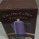 HOMOKUS Electric Coffee Percolator 12 CUPS Percolator Coffee Pot Stainless Steel Percolator Coffee Maker with Clear Knob Cool-touch Handle Auto Keep Warm Function (Purple)