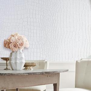 Cismmy Peel and Stick Wallpaper White Crocodile Wallpaper 15.7" X 393" Removable Contact Paper Easy Peel Off Wallpaper Renter Friendly Textured Wallpaper for Cabinet Bedroom
