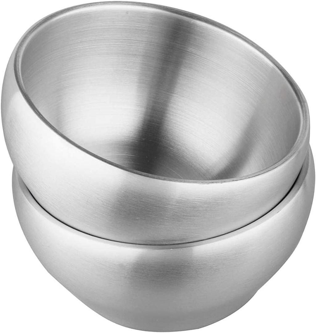 IMEEA Insulated Ice Cream Bowl 24oz Double Walled Insulated Bowl for Soup, Cereal SUS304 Stainless Steel, 2-Piece
