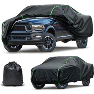 Waterproof Truck Cover Compatible with Silverado 1500/F-150/F-250/Sierra 1500/Tundra All-Weather Protection,228"-236" Truck PEVA Car Cover with Zipper Door