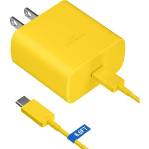 45W Super Fast Charger USB Type C Charger Cord 6.6FT with Android Phone Charger Fast Charging Block for Samsung Galaxy S26/S26 Ultra/S26+/S25/S25 Ultra/S25+/S24/S23/S22/S20/S21/Note 20/Note 10, Yellow