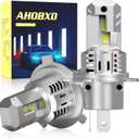 Upgraded H4 Bulbs Super Bright 60000LM Brightness 900% White H4/9003 Car Light Bulbs Cooling Fan 1:1 Halogen Size 100000hrs Long Lifespan Plug and Play Fog Lights Pack of 2