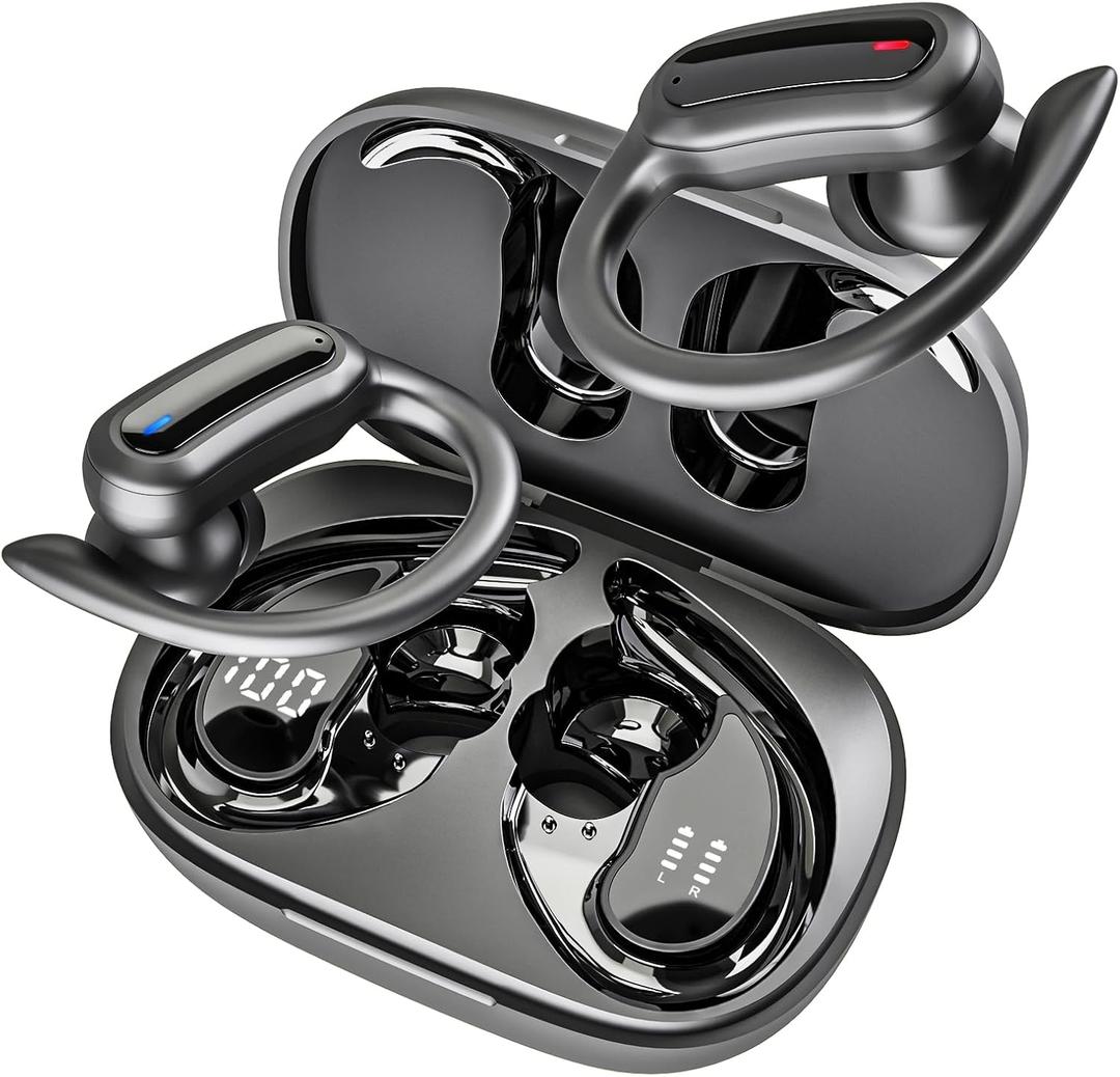 Wireless Earbuds, Bluetooth 5.4 Headphones, True Wireless Stereo Earphones with IPX7 Waterproof, Noise Cancelling Mic, Fast Charging and Comfort Fit Ear Buds for Sports/Workouts - Black