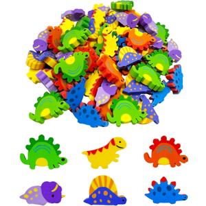 ZAKVOOR 120 Pack Dinosaur Erasers Assorted Designs Bulk Pencil Erasers Rubber Erasing Supplies for School and Office
