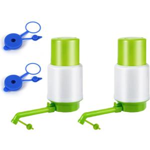 2 Pack Manual Water Pump Portable Water Bottles Dispenser with Water Jug Cap Drinking Water Hand Press Pump for 3 & 5 Gallon Water Jug 5Gal Plastic Crown Cap Reusable Water Bottle Container