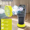 30000mAh Misting Fan Portable Battery Powered Fan with 2L Water Tank,Portable Mist Cooling Fans for Outdoor Camping Tent-120Auto Oscillating,4 Wind Speeds & Spray Modes,RGB Light Gray-Green