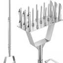 2 in 1 Lawn Aerator & Core Aerator Tool, Stainless Steel Spike Manual Dethatching & Soil Aerator Lawn Tool with 9 Spikes & 6 Cores, Semi-Assembled Grass Aerator for Lawn, Yard Plug Aerator