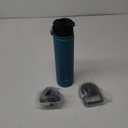 Insulated Water Bottle 24oz Stainless Steel Sport Bottles with 3 Lids, Light Blue