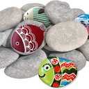 DALTACK 90PCS Large Natural River Rocks, Flat Stones for Painting, 2-3 Inches for Arts & Crafting