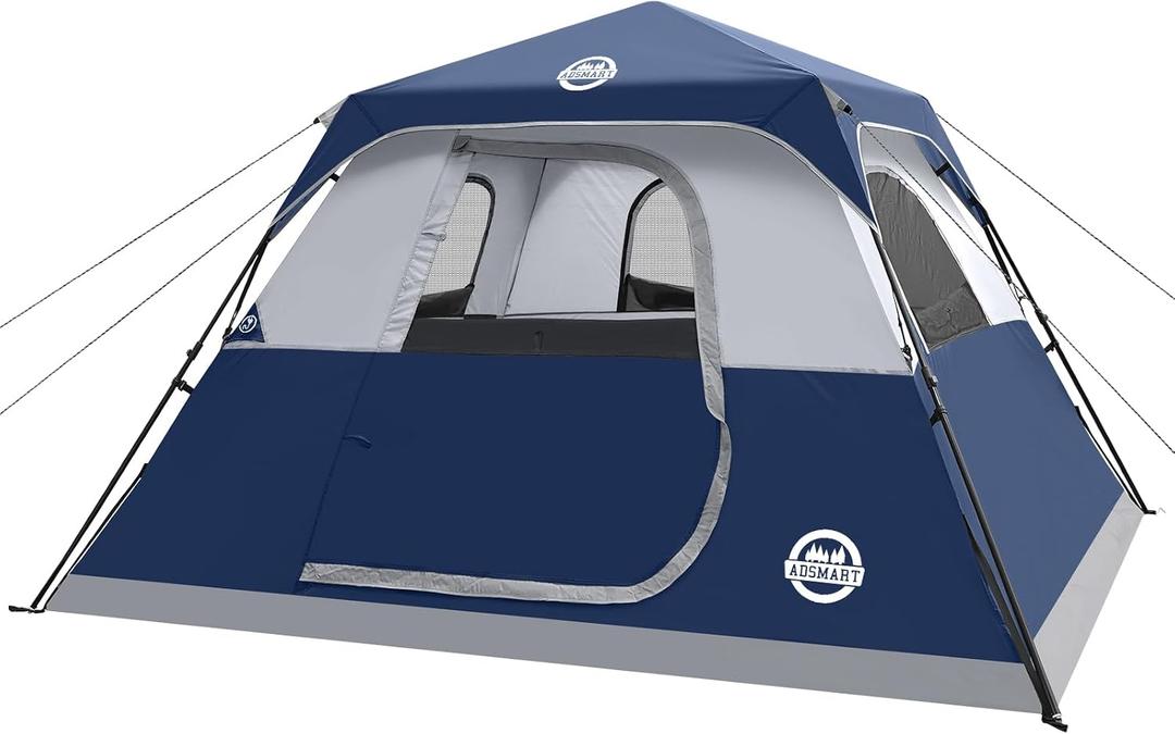 ADSMART Instant Tents for Camping 6 Person Tent Waterproof for Outdoor, 10 ft x 9ft x 66 inch
