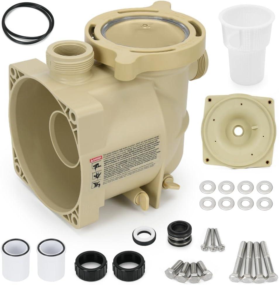 350089 Volute Assembly with Housing, Lid, Locking Ring, Basket, Unions, and Seal Plate Compatible with Pentair Superflo Pool Pump and Spa Inground Pump 353010