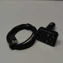 Set 6 Foot Braided Nylon Micro Black Chrome USB Charge/Sync Cable And FM Transmittera and Fast Charge Car Charger