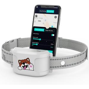 GPS Wireless Dog Collar Fence System, Invisible Electric Fence for Dogs, Adjustable Range 65-3280 ft, 3 Training Mode, Rechargeable, Waterproof, Pet Containment System for Outdoor Use