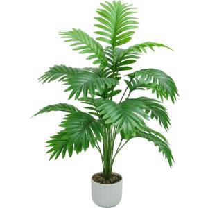 Freyalife 28 Fake Plant Large Artificial Palm Tree for Indoor Room Decor, Faux Potted Plant for Home Office Balcony Livingroom Bathroom Bedroom Outdoor Courtyard Decor