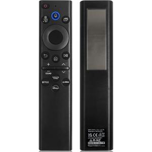BN59-01385A Solar Voice Remote Replacement for Samsung Frame TV Remote with Bluetooth Rechargeable Solar Cell, Compatible with Samsung 2021-2024 Neo LED Smart 4K Ultra HD TV, 4 Shortcut Buttons, Black