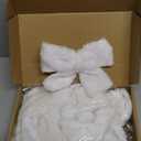 Norme 12 Pcs Faux Fur White Bows Ornaments for Christmas Tree Decoration 6 Inch Furry Plush Farmhouse Bows Hanging Ornaments Rustic Boho Christmas Decoration for Xmas Tree Party Decor Holiday