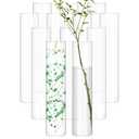 12 Pack Glass Cylinder Vases 16 Inch Tall Clear Flower Vase for Centerpieces, Hurricane Floating Candle Holder Wedding Decorations, Floral Vase Bulk for Table Shelf Party Home Deco (16 x 3.35 Inch)
