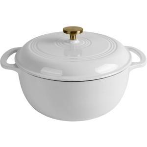 Premium Enameled Cast Iron Dutch Oven for Bread Baking | Non-Stick 2QT Oval Bread Oven with Lid | Perfect for Sourdough, Loaf, and Artisan Baking (Round White, 5.5 QT) Premium Enameled Cast Iron Dutch Oven for Bread Baking | Non-Stick 2QT Oval Bread Oven with Lid | Perfect for Sourdough, Loaf, and Artisan Baking (Round White, 5.5 QT)