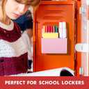 BEYGORM 2 Pack Plastic Magnetic Pen Holder for Refrigerator, Dry Erase Marker Holder for WhiteboardMagnet School Locker Organizer Accessories, Pencil Cup, Pen Caddy, Classroom Organization(Pink)