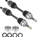 Front CV Axle & Wheel Bearing Combo Kit for Honda FourTrax Rancher 350 / TRX350 2000 2001 2002 2003 2004, Left + Right Drive Shaft Assembly Set Replace for 42250-HN5-671 42350-HN5-671