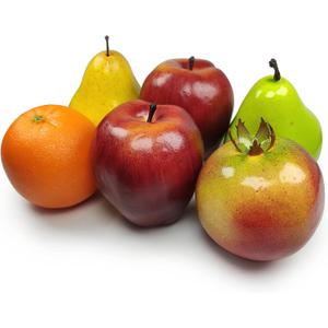 Artificial Fruits Pack,Fake Fruits for Home Decor,Simulation Fruit Set,Faux Fruits Set for Party Chirstmas Decortion,Fruit Modle for Photoshoot,Fake Apples,Pomegranate,Mixture Fruits 6 Pieces/Set