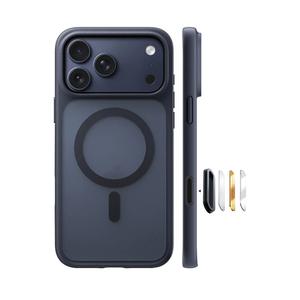 TORRAS Stronger Magnetic & Shockproof for iPhone 17 Pro Max Case, Fit for MagSafe, Military Grade Drop Protection, Camera Control, DIY Button, Slim for iPhone 17 Pro Max Case Translucent Matte Black