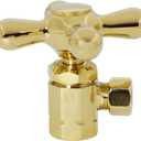 Westbrass Cross Handle Angle Stop Shut Off Valve, 1/2" IPS Inlet with 3/8" Compression Outlet, Polished Brass, D103X-03
