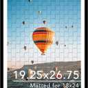 JCJMY 19.25x26.75 Puzzles Frame Black, Display 18x24 with Mat or 19.25 x 26.75 without, Wall Hanging 19.25 by 26.75 Picture Frame for Poster Photo Canvas Picture Puzzles, Black