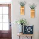 Wall Planters for Indoor Plants - 2 Pack Wood Wall Vases for Dried Flowers & Artificial Plants Modern Farmhouse Wooden Vase for Living Room Bedroom Kitchen Decorations - Brown Large