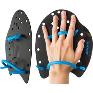 Power Swim Paddles for Lap Swimming - Adjustable Straps - Lap Swimming Gears - Hand Paddles for Adults & Kids (Large)
