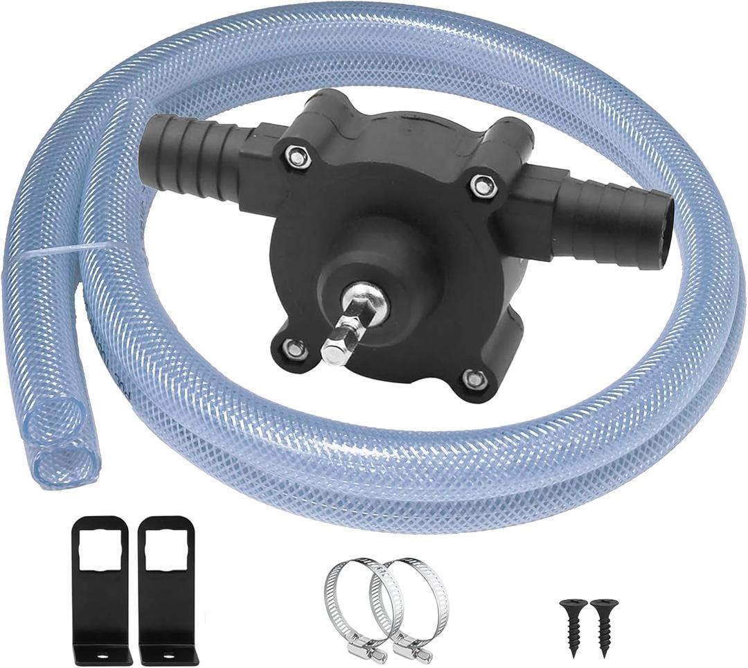 PEISONFFEI Portable Self-Priming Hand Drill Pump for Water and Liquid Transfer Kit with Water Hose Versatile for Home and Outdoor Applications