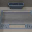 GIR Over-the-Sink Drying Rack - Silicone-Coated Metal Dish Drying Mat with Removable Utensil Caddy - Durable and Heat Resistant Trivet and Cooling Rack, Space-Saving Kitchen Organizer - Slate
