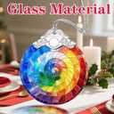 2 x Christmas Ornaments, Stained Glass Christmas Decorations, Xmas Tree Ornaments, Holiday Ornament, Holiday Presents, Unique Xmas Gifts, Gift Exchange, Gift Idea - Rainbow Spiral